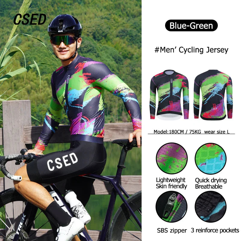 卸売軽量カスタムサイクリングジャージ通気性新デザイン昇華プリント長袖メンズ&ユースOEMチーム名