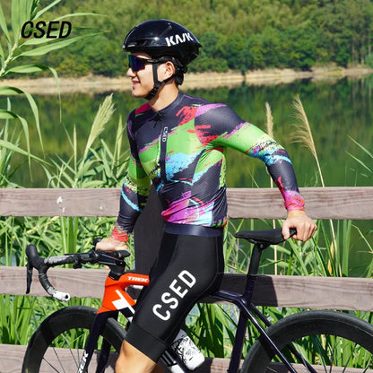 卸売軽量カスタムサイクリングジャージ通気性新デザイン昇華プリント長袖メンズ＆ユースOEMチーム名