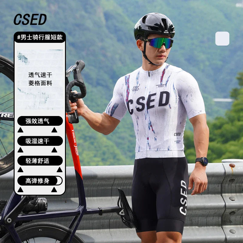 メンズ 軽量 サイクリングジャージ カスタム OEM バイクウェア デザイン 通気性 半袖 反射 昇華 スポーツウェア