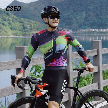 卸売軽量カスタムサイクリングジャージ通気性新デザイン昇華プリント長袖メンズ＆ユースOEMチーム名