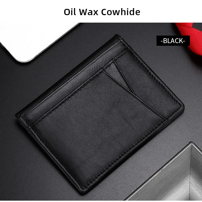 YUECIMIE スーパースリム ソフトウォレット 本革 ミニクレジットカードホルダー ウォレット 財布 薄型 小型カードホルダー メンズウォレット