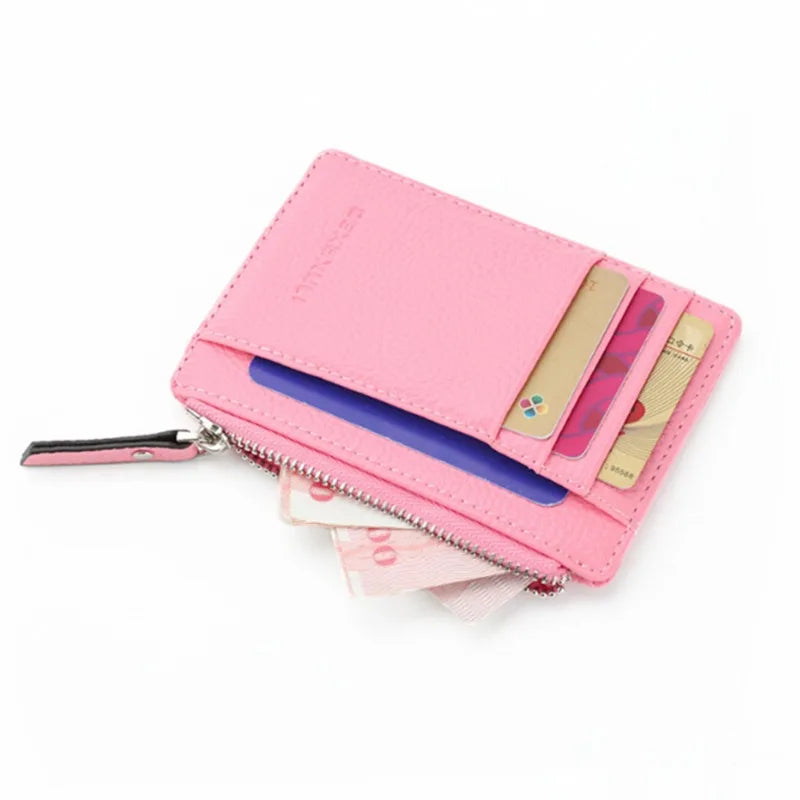 ウォレット ミニ PUレザー カードホルダー カードスロット 財布 小型 メンズ ウォレット レディース ジッパー コインポケット 超薄型ウォレット カードホルダー
