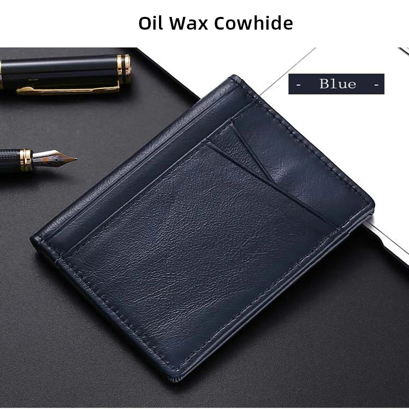 YUECIMIE スーパースリム ソフトウォレット 本革 ミニクレジットカードホルダー ウォレット 財布 薄型 小型カードホルダー メンズウォレット