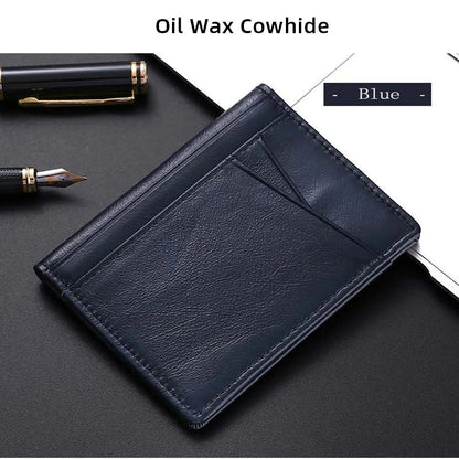 YUECIMIE スーパースリム ソフトウォレット 本革 ミニクレジットカードホルダー ウォレット 財布 薄型 小型カードホルダー メンズウォレット