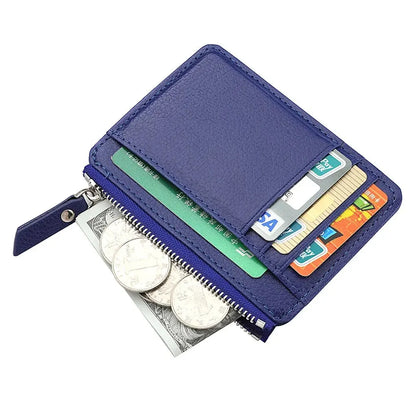 ミニクレジットカードウォレット、IDカードホルダー、メンズスモールウォレット、薄型スリーブ、ジッパー付きショートコインウォレット