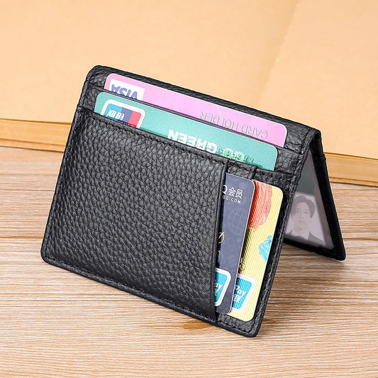YUECIMIE スーパースリム ソフトウォレット 本革 ミニクレジットカードホルダー ウォレット 財布 薄型 小型カードホルダー メンズウォレット